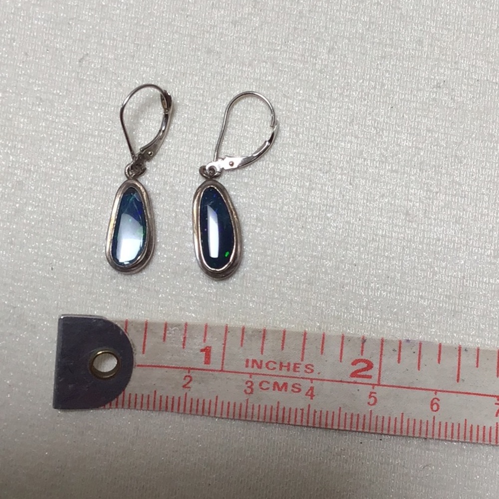 Gorgeous blue gemstone drop earrings in sterling silver